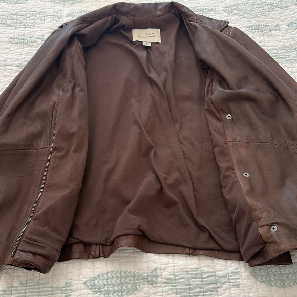 Lightly Used Brown Leather Jacket by Hinge - Sz Medium - Picture 7 of 16